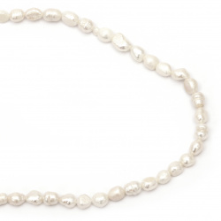String Beads Natural Baroque Pearl 7~8x7~10mm Hole 0.8mm Class A Color Cream ~39~42 Pieces