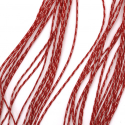 Red and White Knitted Cord G2-6 - 50 meters