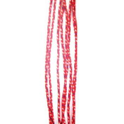 Knitted Tricolor Cord G6-7 / Red, White, Blue / 2 mm - 50 meters