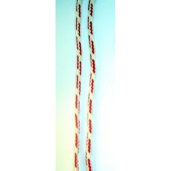 White Round Cord (SHА3-28) with Four Red Patterns / 3 mm - 50 meters