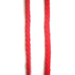 Round Knitted Red Cord (G1-17),  5 mm - 50 meters