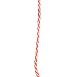 Silk White-Red Twisted String / 3 mm - 20 m