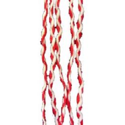 MARTENITSA Red-White Braid with Silver Metallic Thread (Lame), 3 mm, K - 30 meters