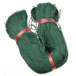Шнур памук колосан 1.5 мм зелен тъмен ~72 метра