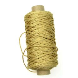 Polyester Cord for Bracelets and Necklaces / 2 mm / Gold - 100 meters