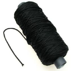 Полиестерен шнур 2 мм за гривни и гердани цвят черен -100 метра