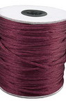 Glossy Polyamide Cord, 1mm, Cherry Color ~90 meters