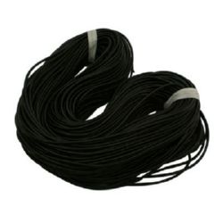 Rubber Cord, 2 mm black mat -5 meters