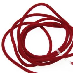 Silicone velvet tube 2.3 mm hole 1.5 mm red -5 meters