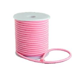 Tub de silicon gaura de 5 mm 2 mm acoperit cu fir de poliester roz -1 metru