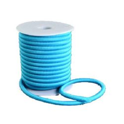 Tub de silicon gaura de 5 mm 2 mm acoperit cu fir de poliester albastru -1 metru