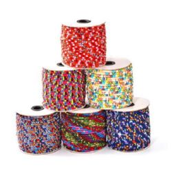 Cloth Cord, Ethnic Cord 6mm round different styles -1 meter