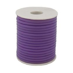Силконов шнур цвят лилав 2 мм дупка 0.5 мм -52 метра