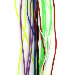 Силиконов шнур микс от 7 цвята 2 мм 20 броя x1 метър 