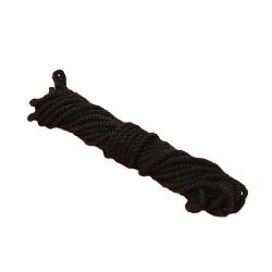 Cotton Cord 1.5 mm, 6-Strand, Black - 2 Meters