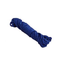 Шнур памук 2 мм 6 ката син тъмен -2 метра