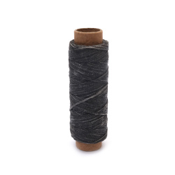 Waxed Thread 0.8 mm / Dark Gray - 50 meters
