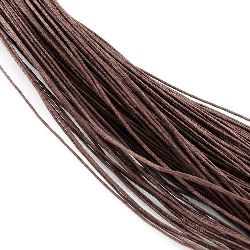 Waxed Cotton Cord / 1mm / Brown ~ 68 meters