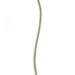 Snur de bumbac colorat 2 mm măslin verde ~ 68 metri
