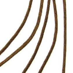 Памучен колосан шнур 2 мм кафяв ~68 метра