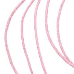 Șnur de bumbac cu vârf de 2 mm roz ~ 72 metri
