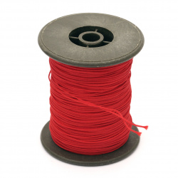 Polyester Cord with Solid Base, 0.8 mm, Red ~ 56 meters