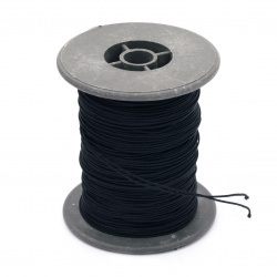 Snur poliester cu baza de cablu 0,8 mm negru ~ 56 metri