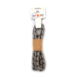 Paracordă/coardă de parașută/coardă DIY din poliester 8 mm, culoare gri, ~1 metru