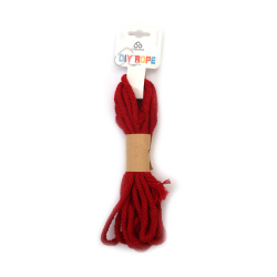 Red Cotton Rope 5 mm – Soft, Strong & Decorative Craft Cord, ~5 m Roll