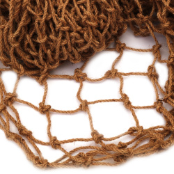 Hemp Rope Net for Decoration / 1x2 meters, Thickness: 6 mm, Square Size: 8 cm 