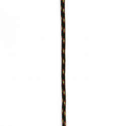 Paracord / parașută / 3 mm culoare negru galben roșu - 1 metru