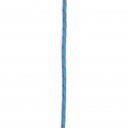 Paracord / frânghie de parașută / 3 mm culoare albastru cu galben - 1 metru