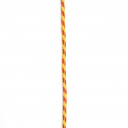 Паракорд /парашутно въже/ 3 мм цвят жълт червен - 1 метър