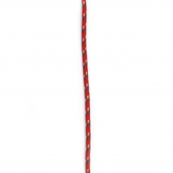 Paracord / frânghie de parașută / 3 mm culoare roșu alb albastru - 1 metru