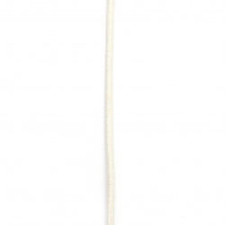 Κορδόνι δερματίνη 3 mm στρογγυλό, λευκό με χρυσόσκονη -1 μέτρα