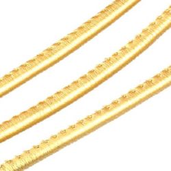 Artificial leather cord 4 mm with gold color filling -1 meters
