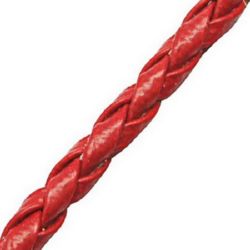 Δερματίνη στρόγγυλο πλεκτό κορδόνι 3 mm κόκκινο -5 μέτρα