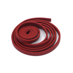 Eco leather ribbon 5x2 mm color red - 1.20 meters