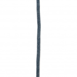Лента от текстил деним 5x2 мм синя -1 метър