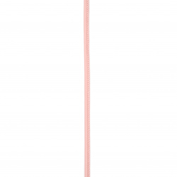 Cordon din piele ecologică 4x2 mm cu umplutură roz roz -1 metru