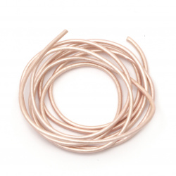 Natural leather cord1.5 mm pearl pink - 1 meter