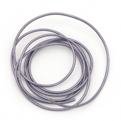 Natural leather cord 1.5 mm pearl purple - 1 meter