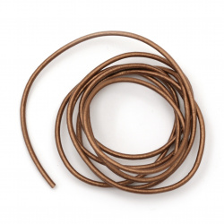 Cordon din piele naturală 1,5 mm miere de perle - 1 metru