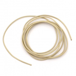 Natural leather cord 1 mm ivory - 1 meter