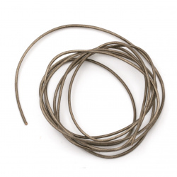 Natural leather cord 1 mm pearl color bronze - 1 meter