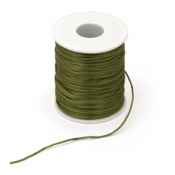 Polyamide jewellery elastic shiny 1.5 mm green olive -10 meters