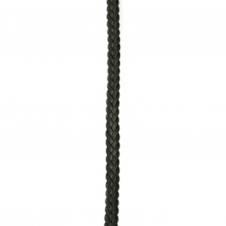 Шнур изкуствена кожа 9x3.5 мм плосък плитка цвят черен -1 метър
