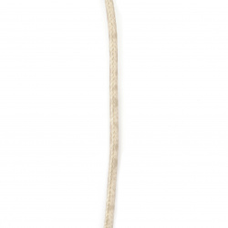Cablu din piele ecologică 7x6 mm cu imitație de piele de șarpe de culoare bej -1 metru