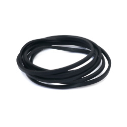 Faux Leather Cord / 3x2 mm / Black - 1.20 meters