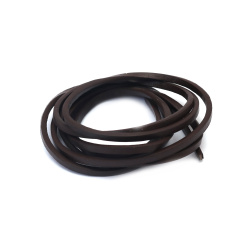 Faux Leather Cord / 3x2 mm / Brown - 1.20 meters